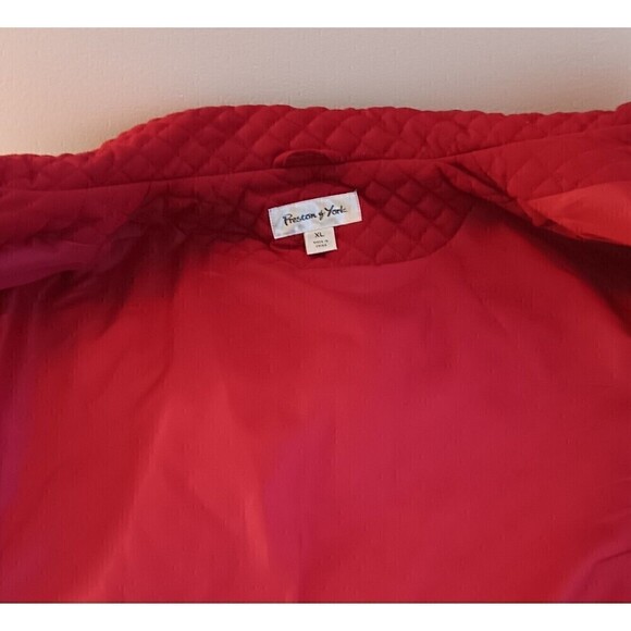 Preston & York Size XL Red Diamond Quilt Removeable Hooded Jacket - Picture 8 of 10